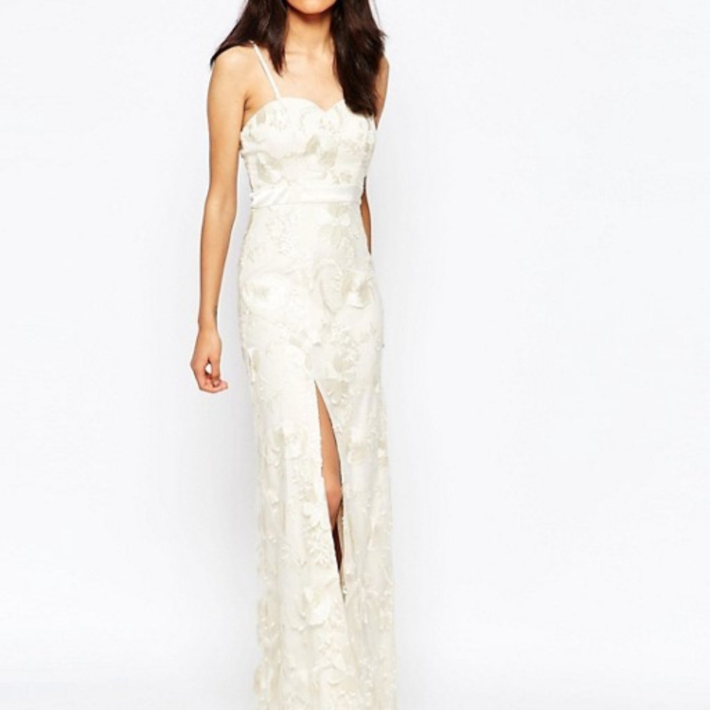 Chi Chi London 3d Floral Embellished Maxi Dress